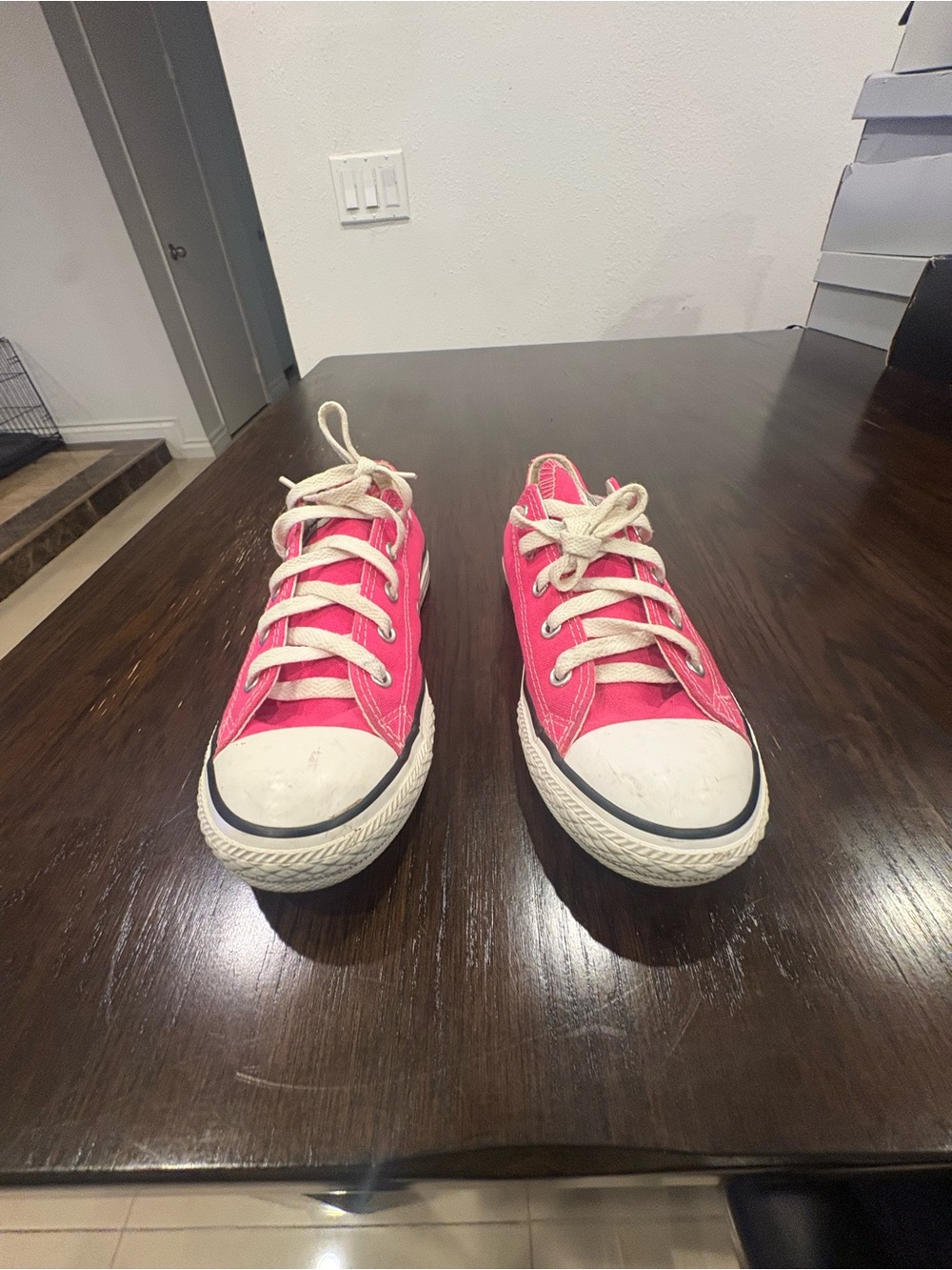 Converse Kids Hot Pink Low-Top Canvas Sneakers